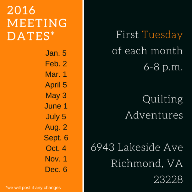 Meeting Dates 2016