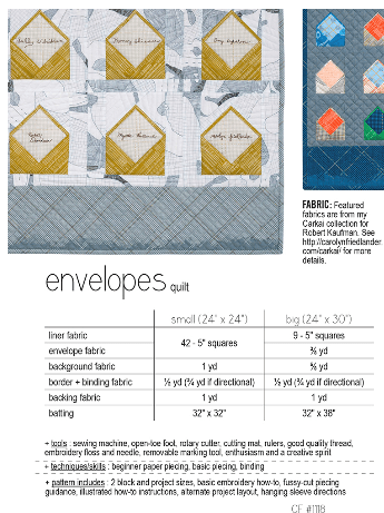 Envelopes Fabric Requirements